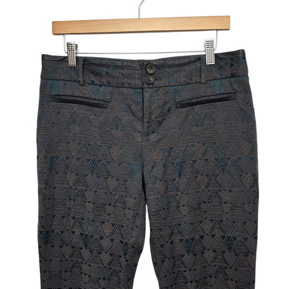 Cartonnier Charlie Ankle Pants Womens 8 Gray Blue Pattern Slim Fit Zipper Hem - Picture 9 of 11